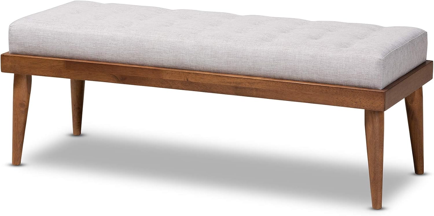 Baxton Studio Benches, One Size, Grayish Beige/Walnut