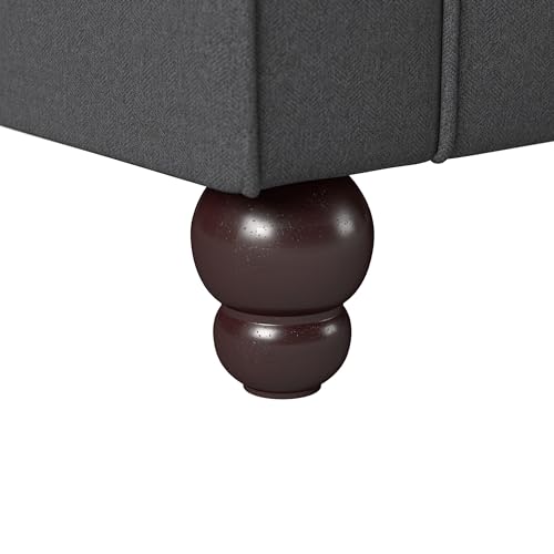 Bush Furniture Hudson Sectional Couch with Double Chaise Lounge, 131W, Charcoal Gray Herringbone