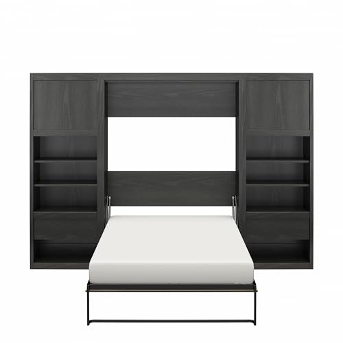 Signature Sleep Full Wall Bed Cabinet Bundle in Black Oak