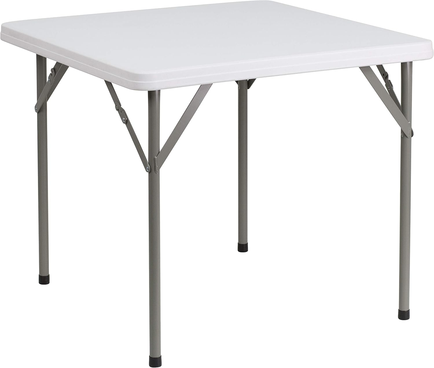 BizChair 2.85-Foot Square Granite White Plastic Folding Table - Event Folding Table