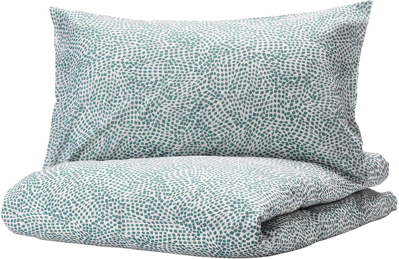 Tradkrassula Duvet Cover and Pillowcase(s) White/Blue Full/Queen (Double/Queen) 903.928.24