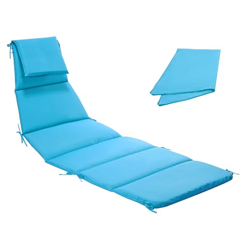 Replacement Cushion and Umbrella for Outdoor Hanging Lounge Chair for Chaise Hanging Hammock Chair (Blue)