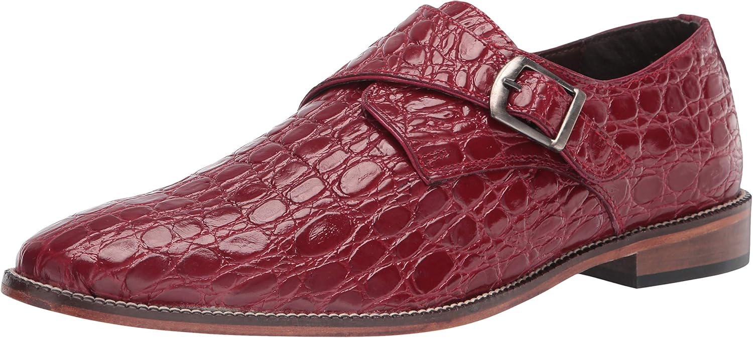 Stacy Adams mens Gavino Plain Toe Monk Strap,RED,13 M US