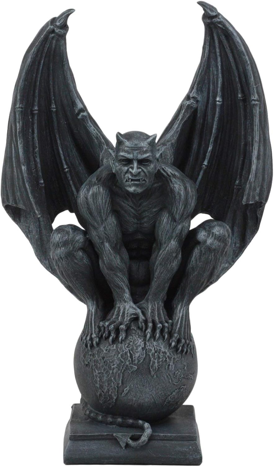 Ebros Devil's Carnal Grip On The World Lucifer Satan Crouching On The Globe Statue 11.75