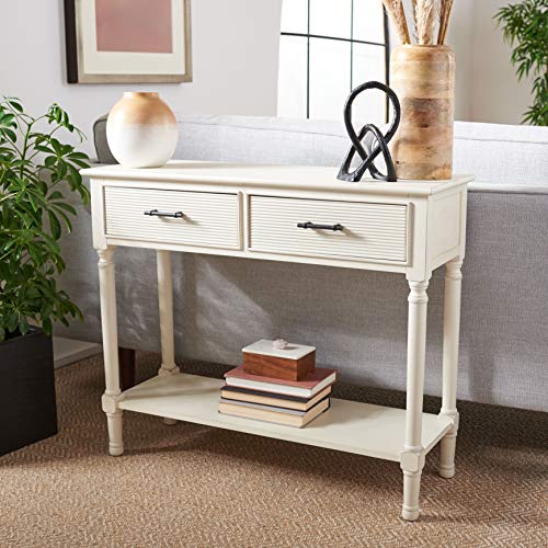 Safavieh Home Collection Ryder Black 2-Drawer Bottom Shelf Console Table CNS5719B, 0