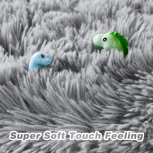 junovo Soft Rainbow Area Rugs for Girls Room, Fluffy Colorful Rugs Cute Floor Carpets Shaggy Playing Mat for Kids Baby Girls Bedroom Nursery Home Decor, 2ft x 6ft Tie-dyed Rainbow