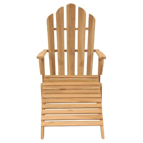 Adirondack Chairs with Footrests 2 pcs Solid Wood Teak,, Brown