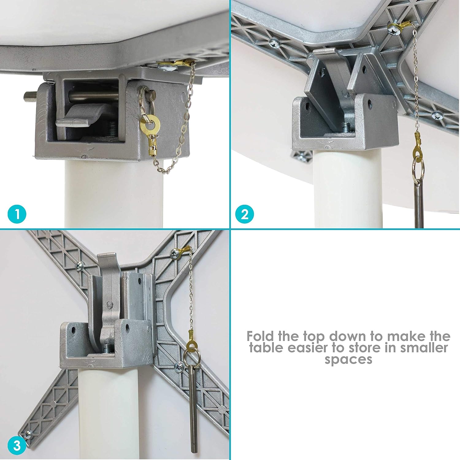 Sunnydaze 28-Inch Round All-Weather Plastic Patio Bar Pub Table - Foldable Design - Commercial Grade - White