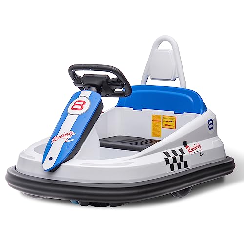 Bumper Car for Toddlers, GAOMON New Designed 6V Electric Ride On Toys for Kids 1.5-6 Years, w/Steering Wheel, 360 Degree Spin, 2-Speeds, Lights, Music & Horn, Safety Belts, Best for Birthday, Pink