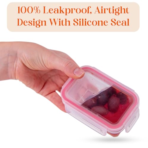 MosJos Condiment Containers with Screw Lids (3-Set) - 6.4 Oz Reusable Leakproof Salad Dressing Containers to go - Snack Containers Storage Cups for Lunch, Dishwasher Friendly, (Clear)