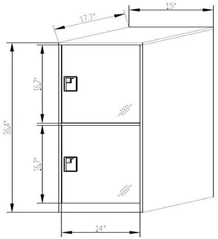 MECOLOR vertical Single tier small locker with padlock latche 2 or 3 compartment storage for employee,home,office,school,kids (Dark Grey, P3V)