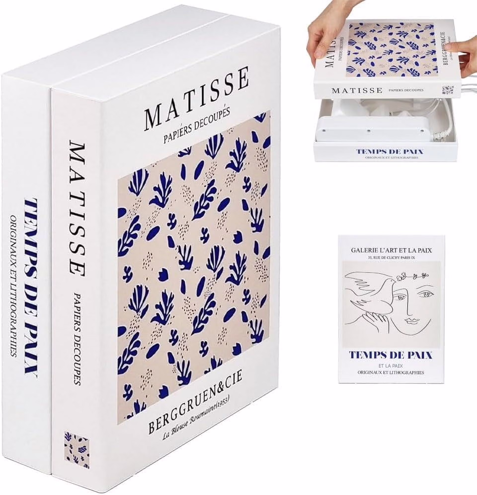 Book Cord Organizer, Fake Book Shaped Cords Organizer Hider Box, Book Shape Decorative Cable Management Box for Desk, Appliance Magnetic Cord Storage, Conceal Power Strips