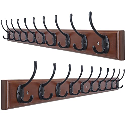Dseap Coat Rack Wall Mounted: 10-Hooks, 38-1/4