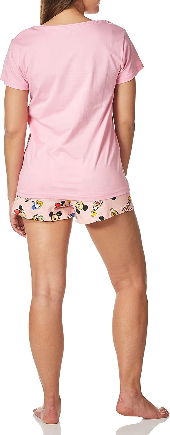 Disney Womens Mickey Mouse Minnie Mouse and Friends Pajamas Pink Small