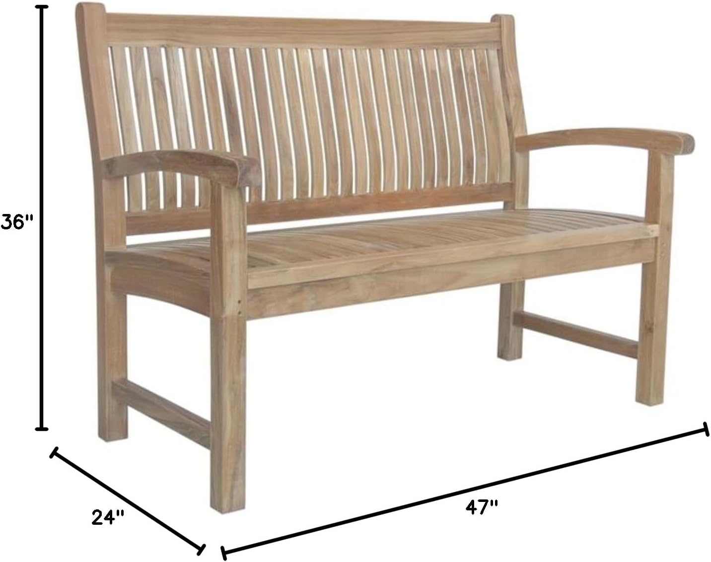 Anderson Teak BH-002 - No Cushion Sahara 2-Seater Bench