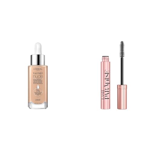 L’Oréal Paris True Match Nude Hyaluronic Tinted Serum Foundation & L'Oreal Paris Makeup True Match Lumi Glotion, Natural Glow Enhancer, Illuminator Highlighter Skin Tint
