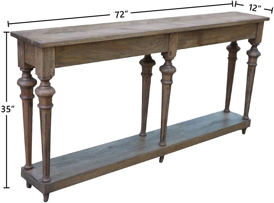 Arin 72-inch Traditional Turned Leg Console Table, Mango Hardwood