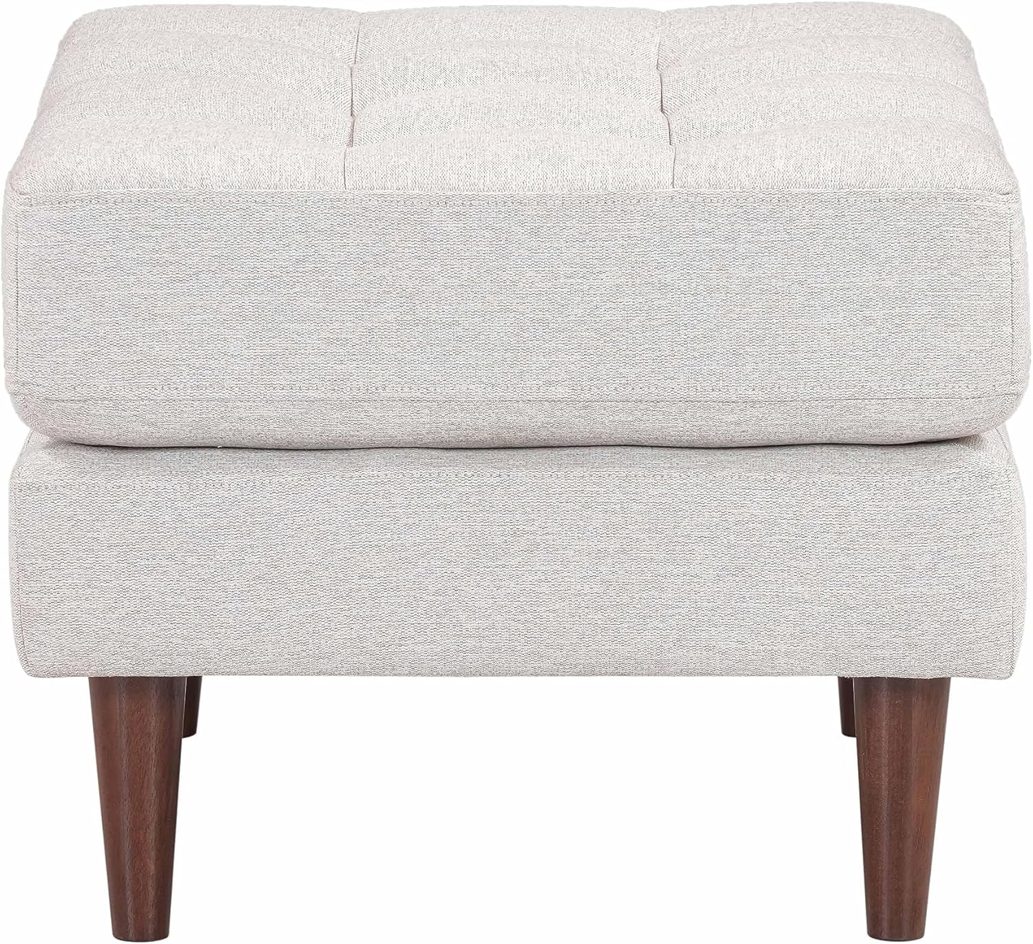 TOV Furniture Cave Beige Tweed Upholstered Ottoman