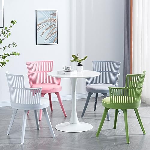 TemkIN Dining Chairs Set of 4, Modern Accent Chair with Armrest and Mesh Backrests, Living Room Side Chair, for Kitchen Room Restaurant Lounge Chair (Color : Pink, Size : 45 * 45 * 79cm)