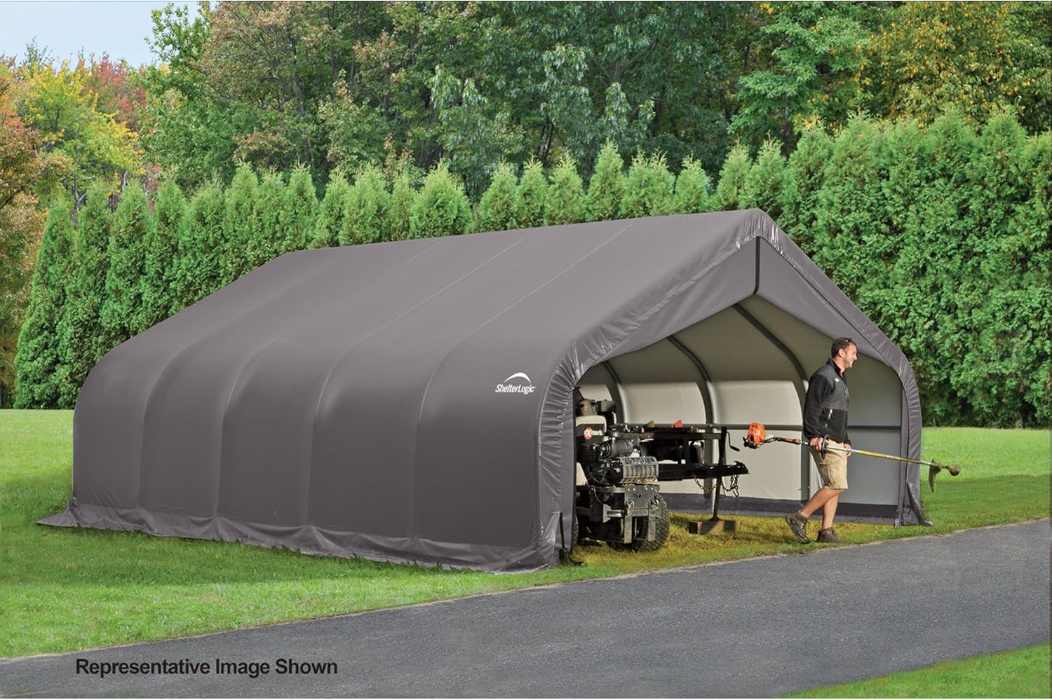ShelterLogic 80024 Grey 18'x28'x12' Peak Style Shelter