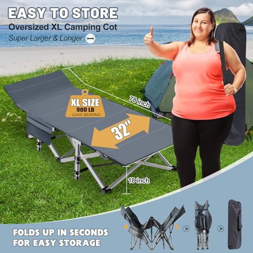 Slsy Folding Camping Cot, Folding Cot Camping Cot for Adults Portable Folding Outdoor Cot with Carry Bags for Outdoor Travel Camp Beach Vacation