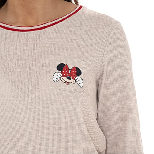 Womens Disney Minnie Mouse Pajamas Ladies Waffle PJs