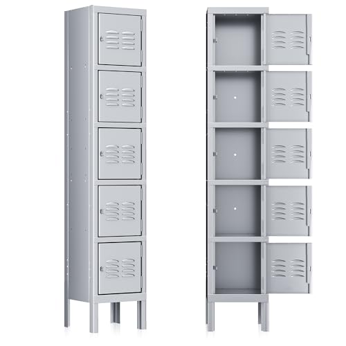 Bonusall Employees Lockers,Metal Office Storage Locker with 6 Door, Tall Steel Lockers with Keys and Lock for School, Gym, Home, Garage,Black