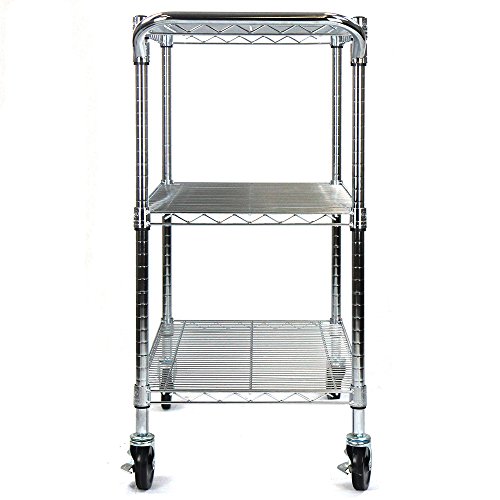 Oceanstar 3-Tier Heavy Duty All-Purpose Utility Cart, Chrome