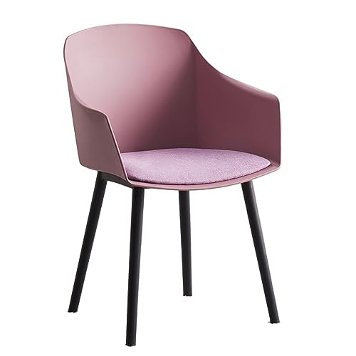 Modern Kitchen Dining Chairs Set of 4, with Ergonomic Armrests Backrest, for Counter Lounge Living Room Chair, Contemporary Bedroom Lounge (Color : Pink, Size : 47 * 43 * 81cm)