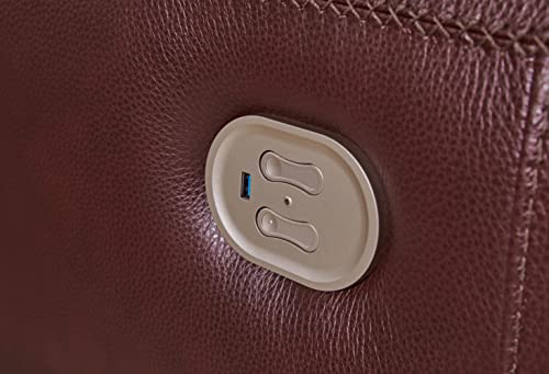 Signature Design by Ashley Alessandro Modern Power Recliner with Adjustable Headrest, Red