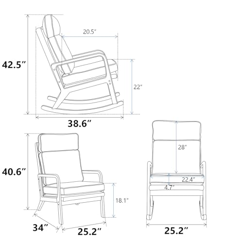 2 in 1 Rocking Chair Nursery, Upholstered Accent Chair with 2 Convertible Bases, Comfy Boucle Glider Rocker Chair with High Backrest, Modern Lounge Armchair for Living Room, Bedroom (Ivory)