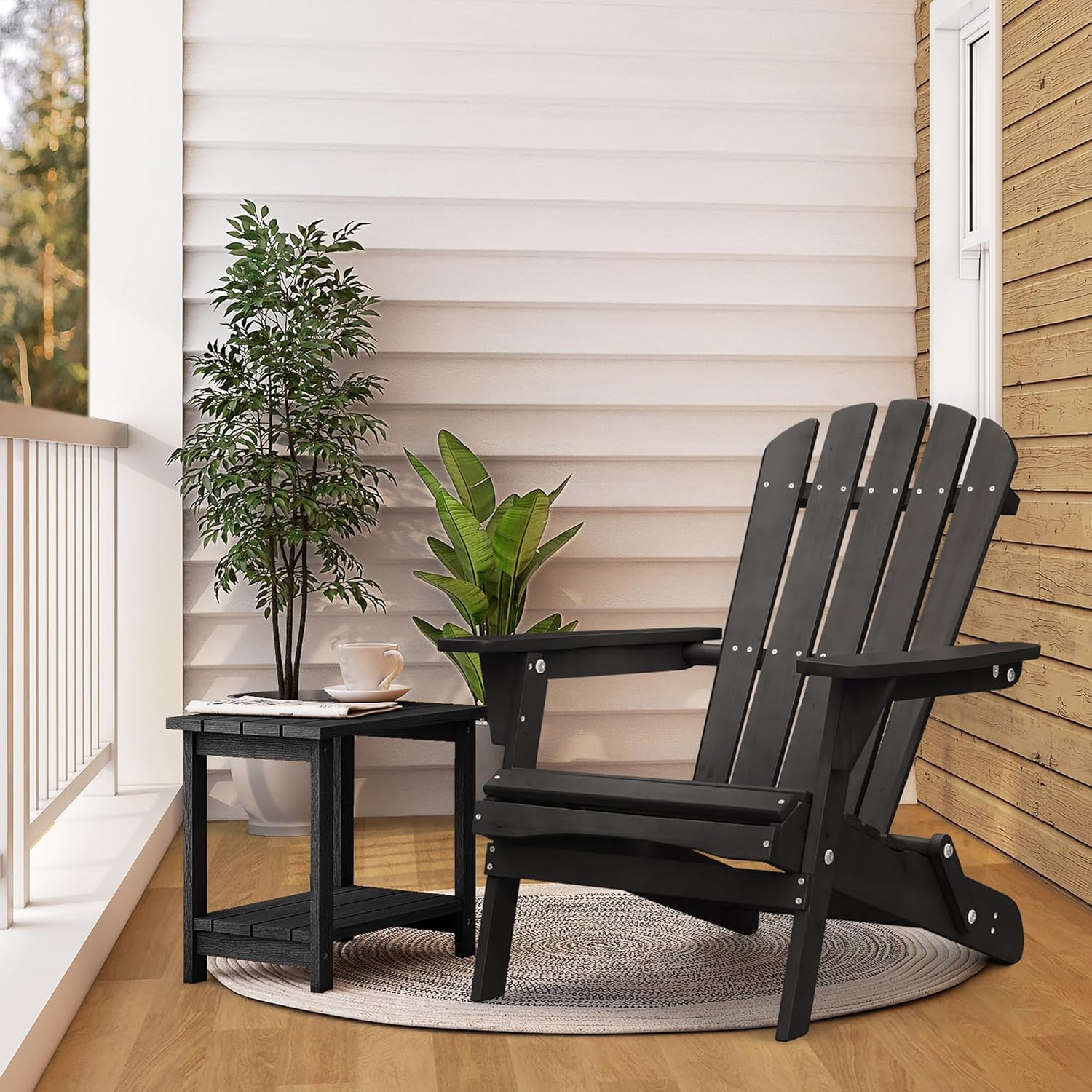 Wood Adirondack Chair Outdoor Chairs Patio Chairs Lawn Chair Wooden Patio Folding Chair for Outside Porch Chair Fire Pit Chairs for Garden Backyard Pool Balcony Lounge Wood Outdoor Patio Furniture