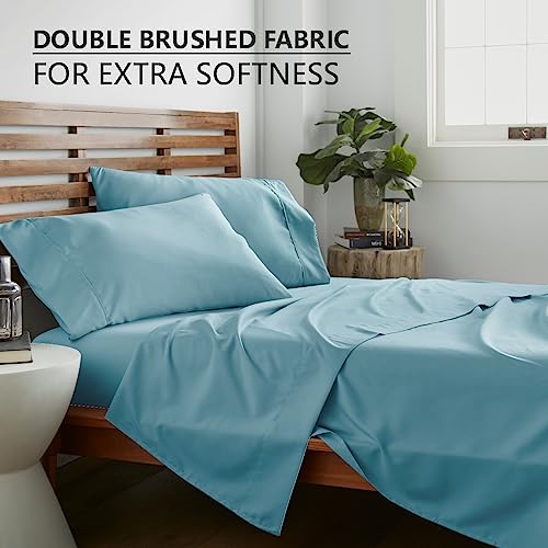 American Home Collection Queen Sheet Set - 4 Pieces Extra Soft Bedding Sheets & Pillowcases Set - Breathable, Wrinkle Free, Deep Pockets, Easy Fit, Oeko-Tex, Soft Bed Sheets (Queen, Grey)