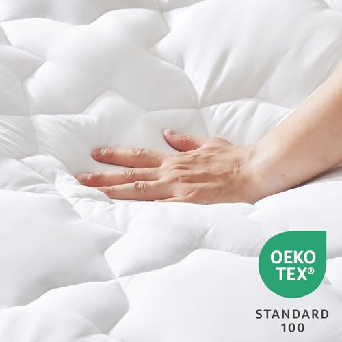 Cozylux Twin XL Cotton Mattress Pad Deep Pocket Quilted Mattress Cover Extra Long for College Dorm PillowTop Mattress Protector Up to 20