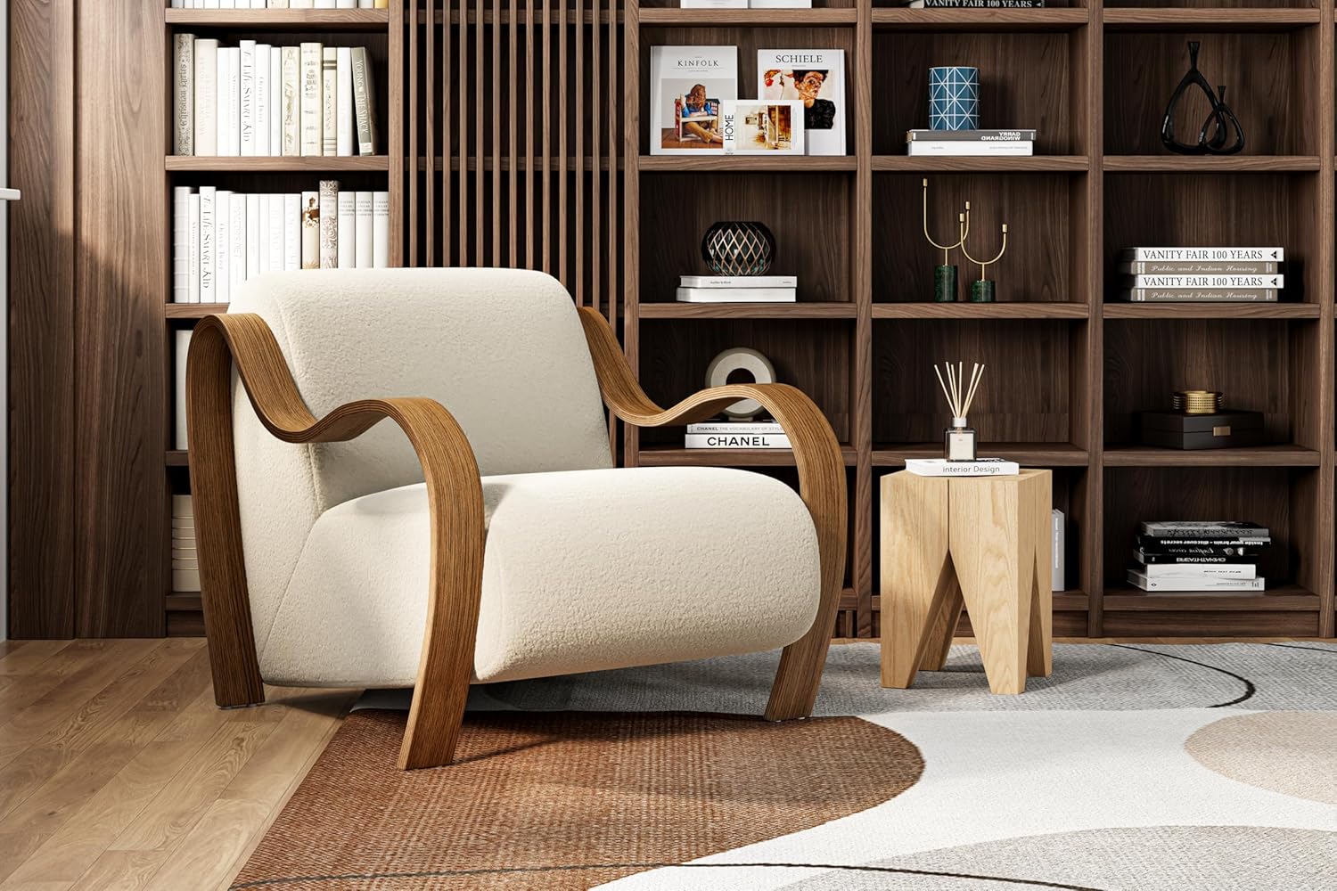 Valencia Alexis Boucle Fabric Accent Chair 30