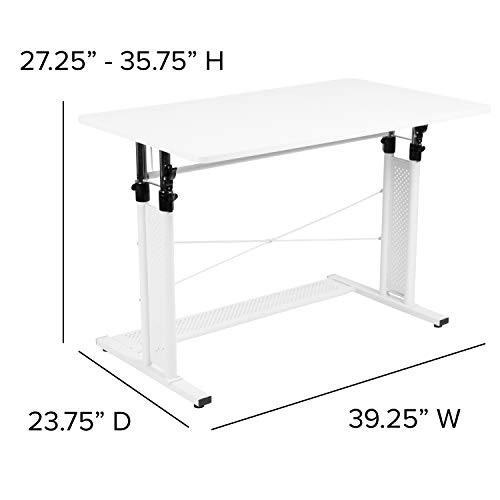 EMMA + OLIVER White Height Adjustable (27.25-35.75