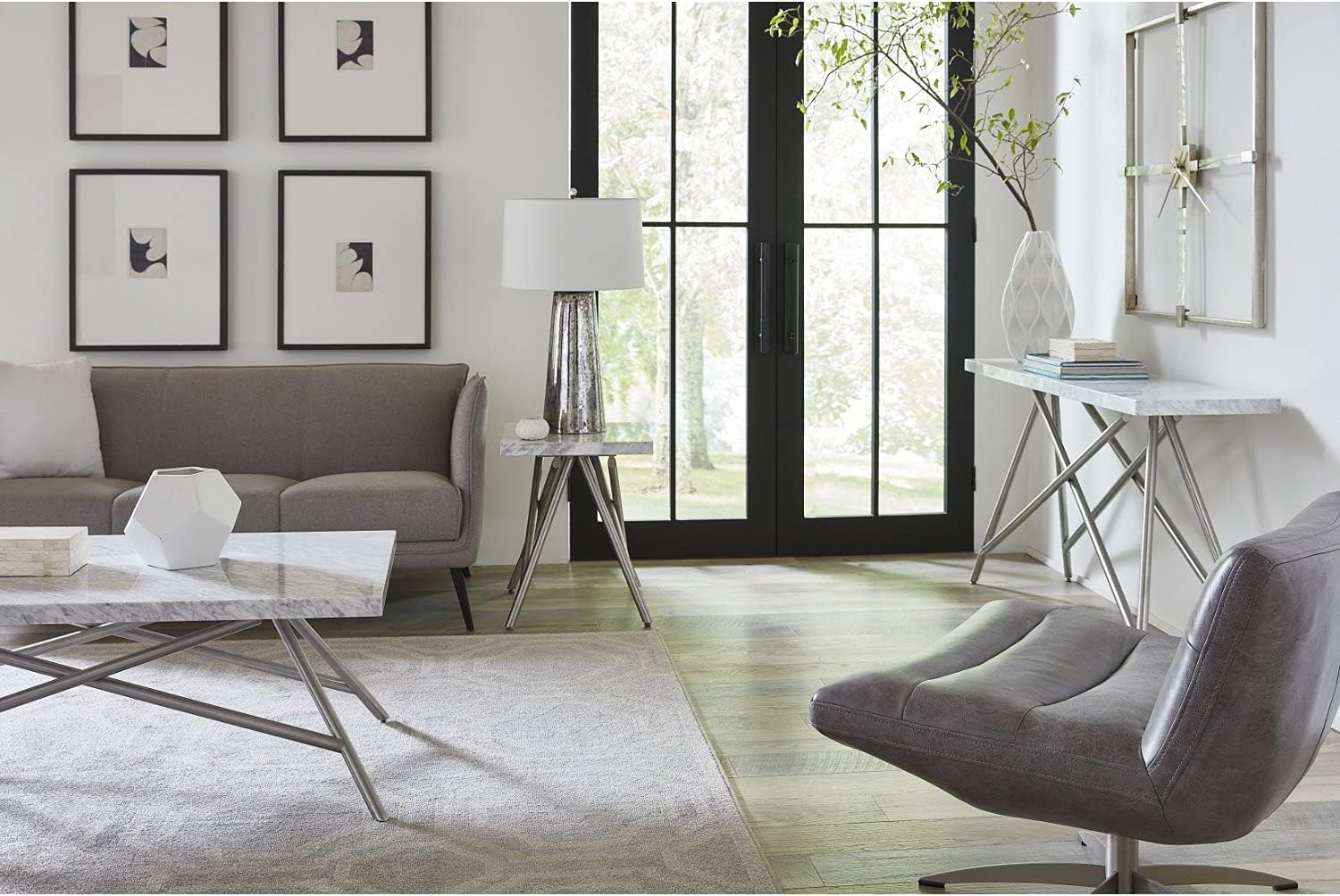 Modus Coral 3PC Coffee & 2 End Table in Marble