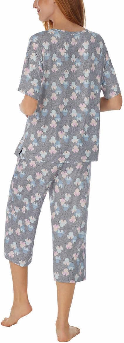 Disney Womens 2 Piece Capri Pajama Set (XX-Large, Minnie Mouse Grey)