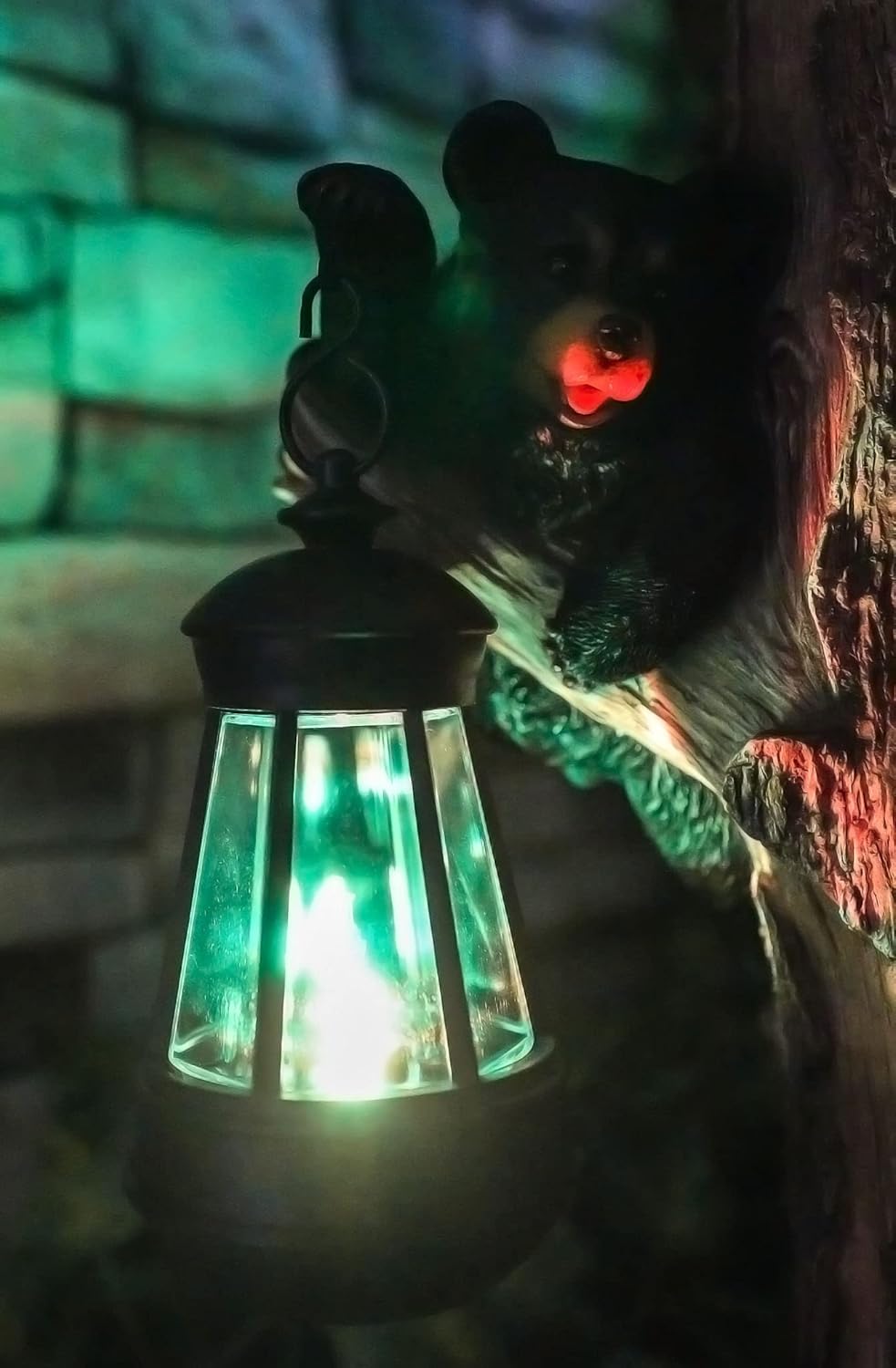 Ebros Gift Set of 2 Plastic Solar Hanging Colorful Red Blue Green White Pink LED Lantern 5.5 Inches High Decorative Replacement for Ebros Gift Collection Garden Light Statues