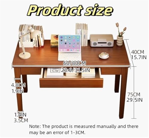 Computer Desk, Home Office Modern Desk and Chair Set, Wood Writing Desk, Executive Desk, Wooden Writing Desk Study Table, Home Office Study Desk(Brown,120CM-47.2IN)