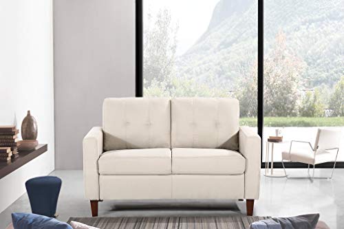Rossetti Modern Tufted Sofa, Loveseat and Accent Armchair Sets, Mid Century Upholstered Couches with Removable Seat and Back Cushion in Beige/Tan, 3 Piece