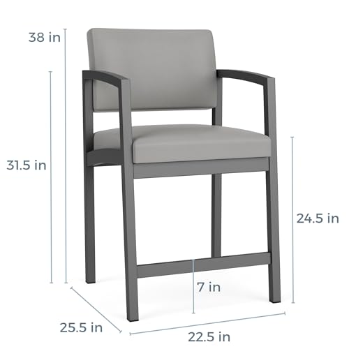 Lenox Steel Modern Fabric Hip Chair in Silver/Open House Black