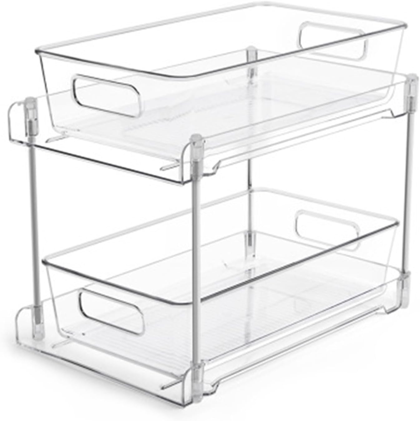 2Tier Clear Under Sink Organizer Storage Slide-Out Kitchen Pantries Medicine Cabniet Storage Holder Multi Purpose Holder 2Tier Clear Storage Rack Cabinet Organizer For Kitchen