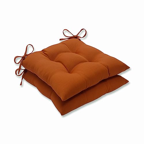 Pillow Perfect Monti Chino Solid Indoor/Outdoor Wicker Patio Seat Cushion Reversible, Weather and Fade Resistant, Round Corner - 19