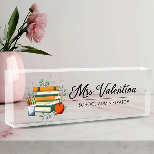 Desk Name Plate Personalized, Name Plate for Desk, Custom Office Desk Decor Office Gifts for Women Men, Acrylic Desk Accessories Employee Appreciation Gifts for Boss, Manager, Teacher, Nurse
