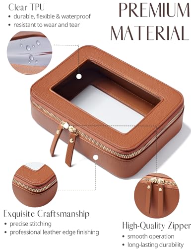 Clear Makeup Bag Toiletry Case Travel Transparent Cosmetic Bag with Zipper, Portable Make Up Organizer Traveling Compact Car Bag for Essentials