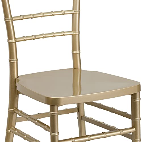 EMMA + OLIVER Gold Resin Stacking Chiavari Chair
