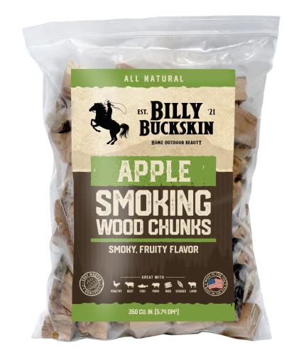 Billy Buckskin Co. Variety Pack Smoker Wood Chunks, Smoking Wood Chunks, Wood Chunks for Smokers, Replacement for Charcoal Briquettes, Grill & BBQ Camping Essential for Smokers - 4 x 3.5 Pound Bag