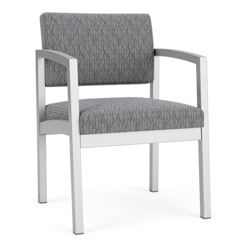 Lenox Steel Modern Fabric Guest Chair in Silver/Adler Gray Flannel