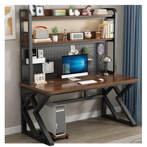 Computer Desk with Pegboard, Gaming Desk with Storage Shelves, PC Gamer Workstation Desk, Modern Study Writing Table for Home Office Bedroom (Black, 31.5in)